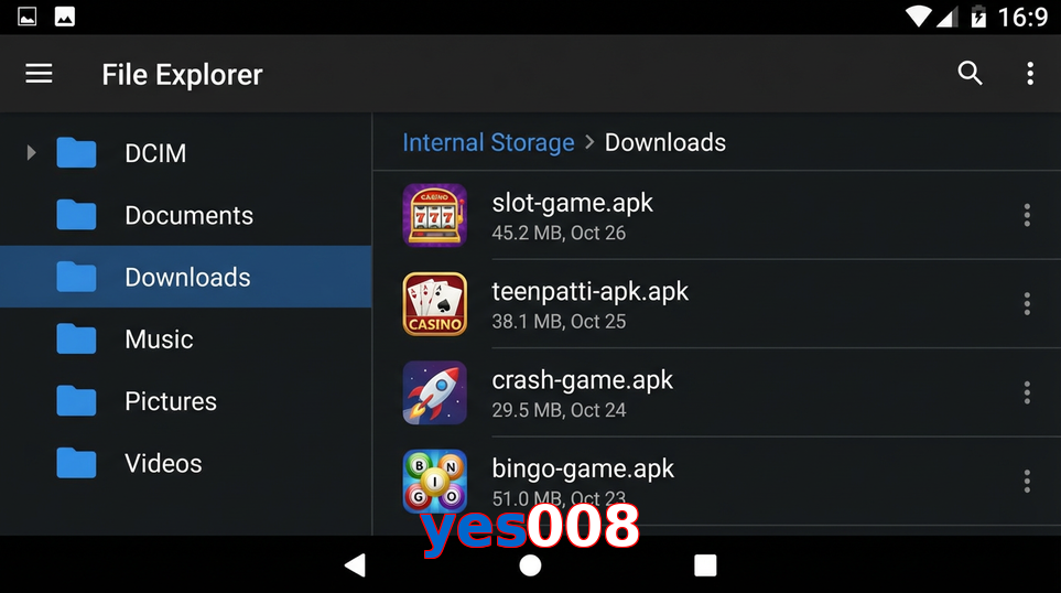 Main screen of Yes008 gameapk page for PK players